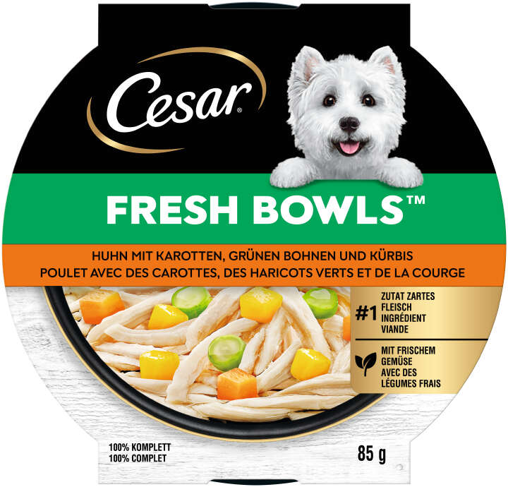 Cesar Hunde-Nassfutter FRESH BOWLS Schale Huhn in Sauce